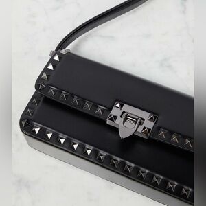 Valentino Garavani Black Studded Shoulder Bag